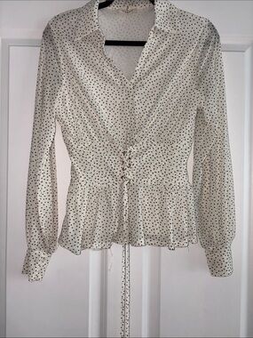 Ember Cream Polka Dot Blouse - Size M